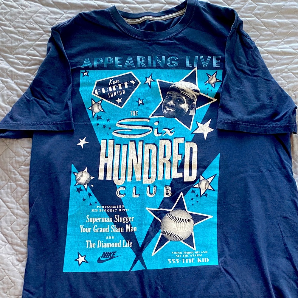 90s Vintage Nike Ken Griffey Jr. Six Hundred Club Blue Tee